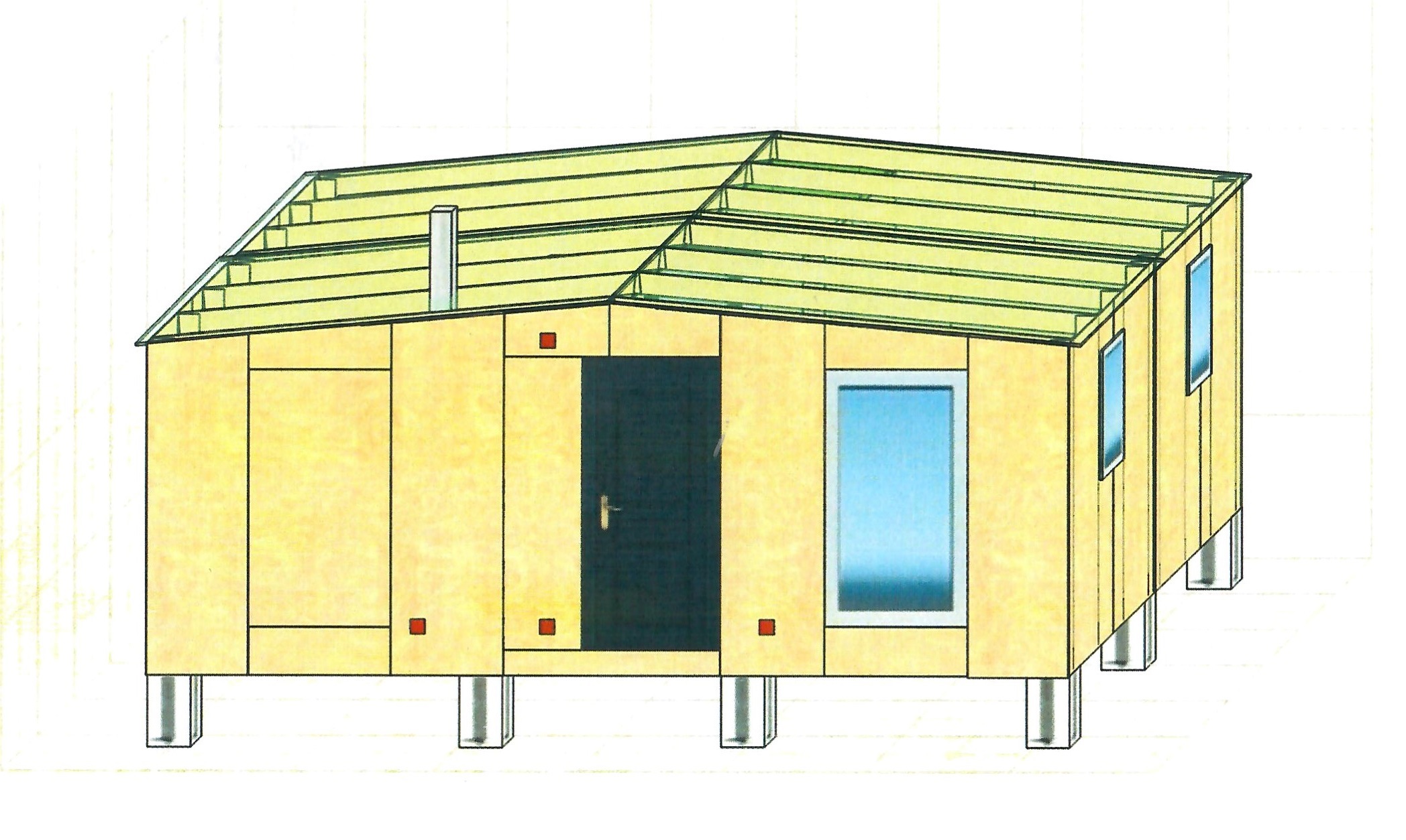 Двух модульный дом гостевой, баня